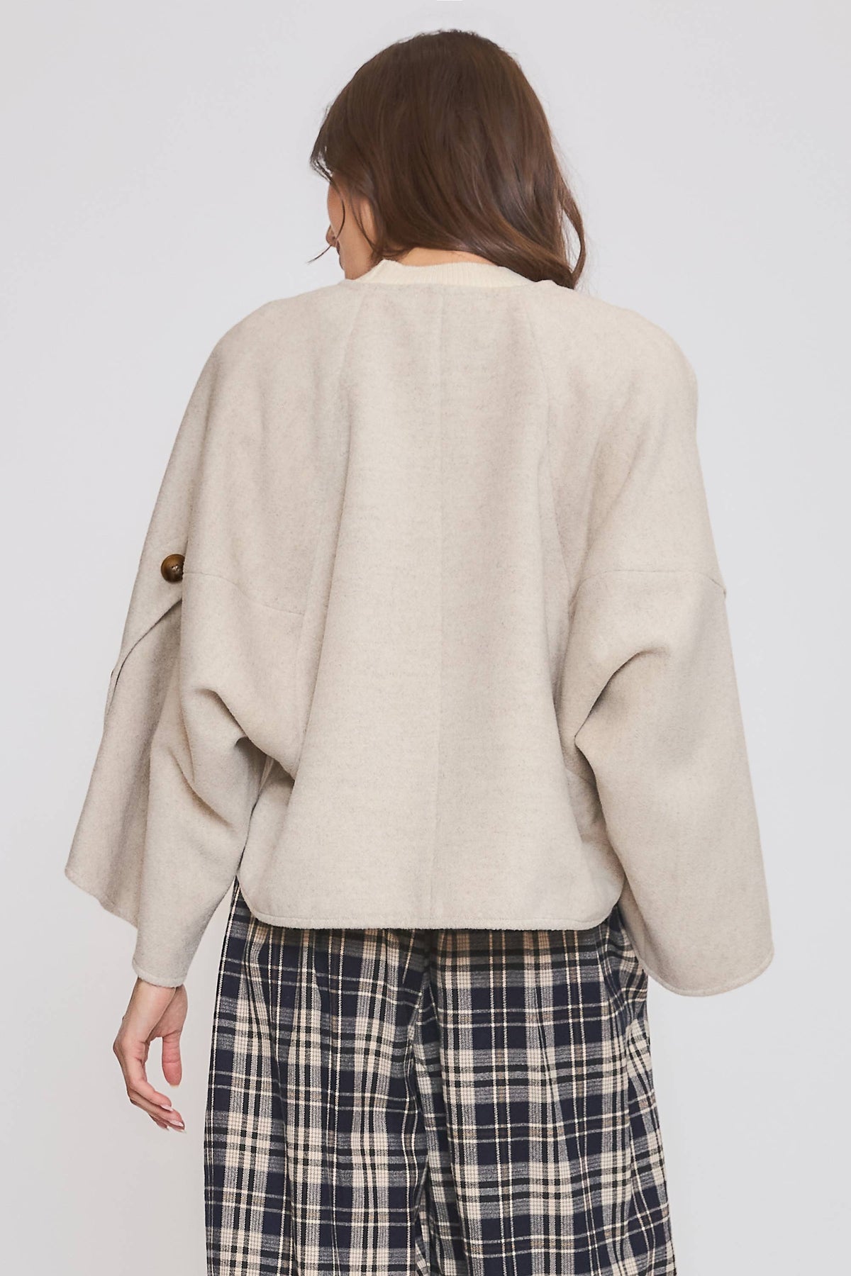 Wool-Blend Cape Coat