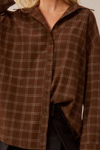Windowpane Check Oversize Button-Up