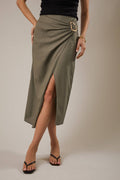 Final Sale-Wrap Midi Skirt