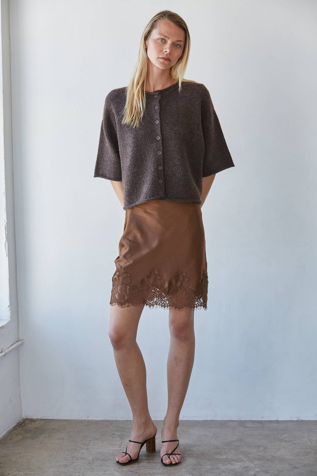 Lace Trim Mini Skirt