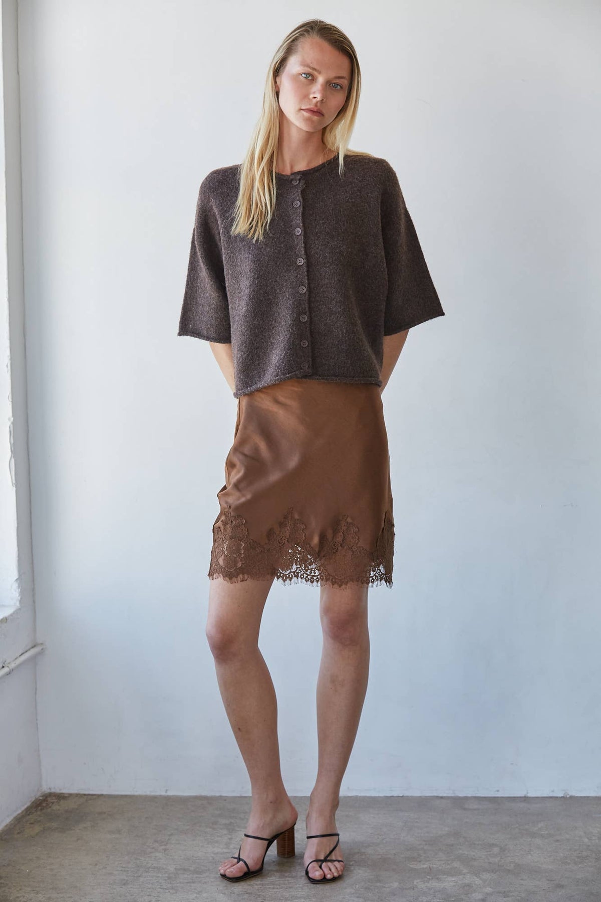 Lace Trim Mini Skirt