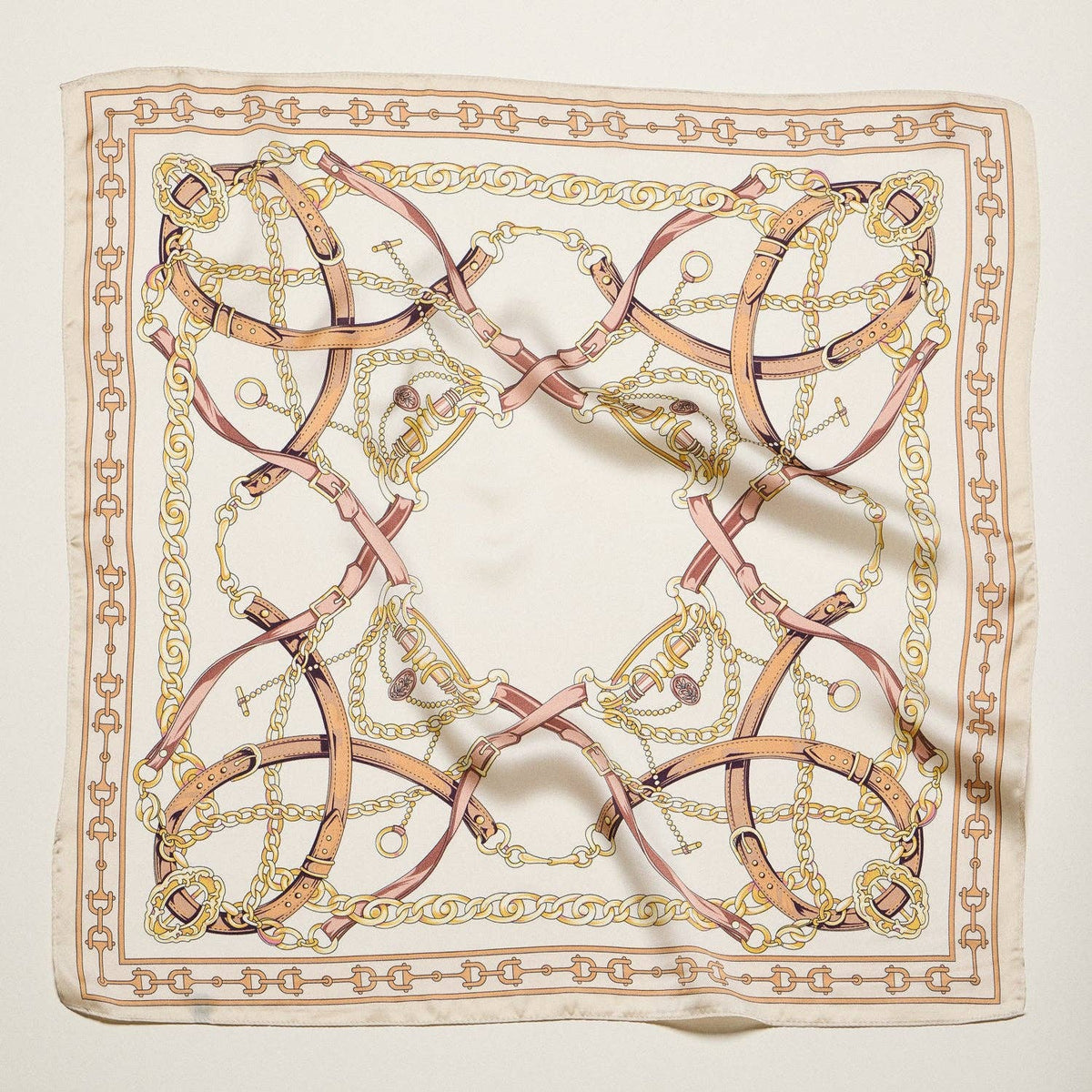 Final Sale-Classic Equestrian Chain Square Scarf