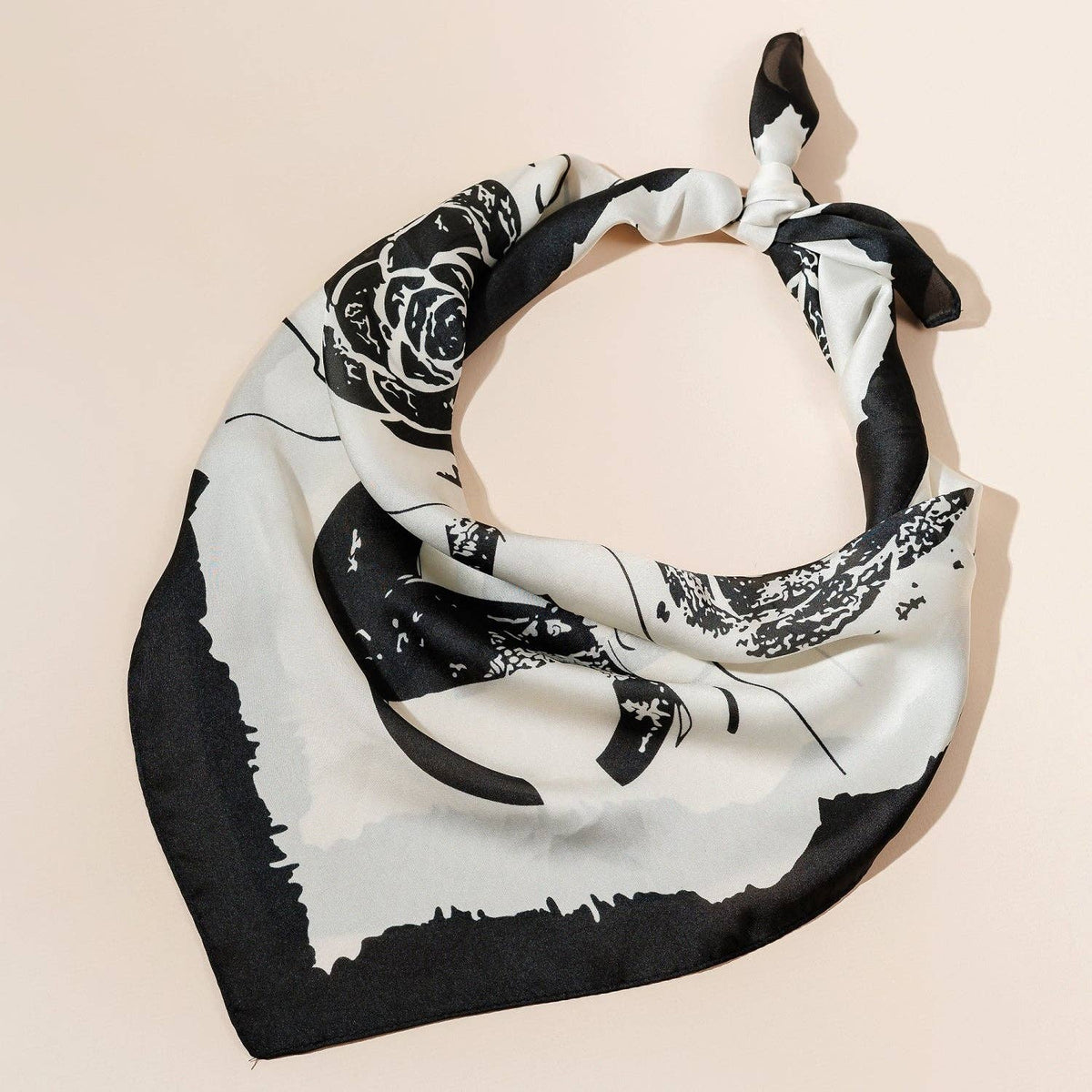 Final Sale-Abstract Floral and Horseshoe Scarf
