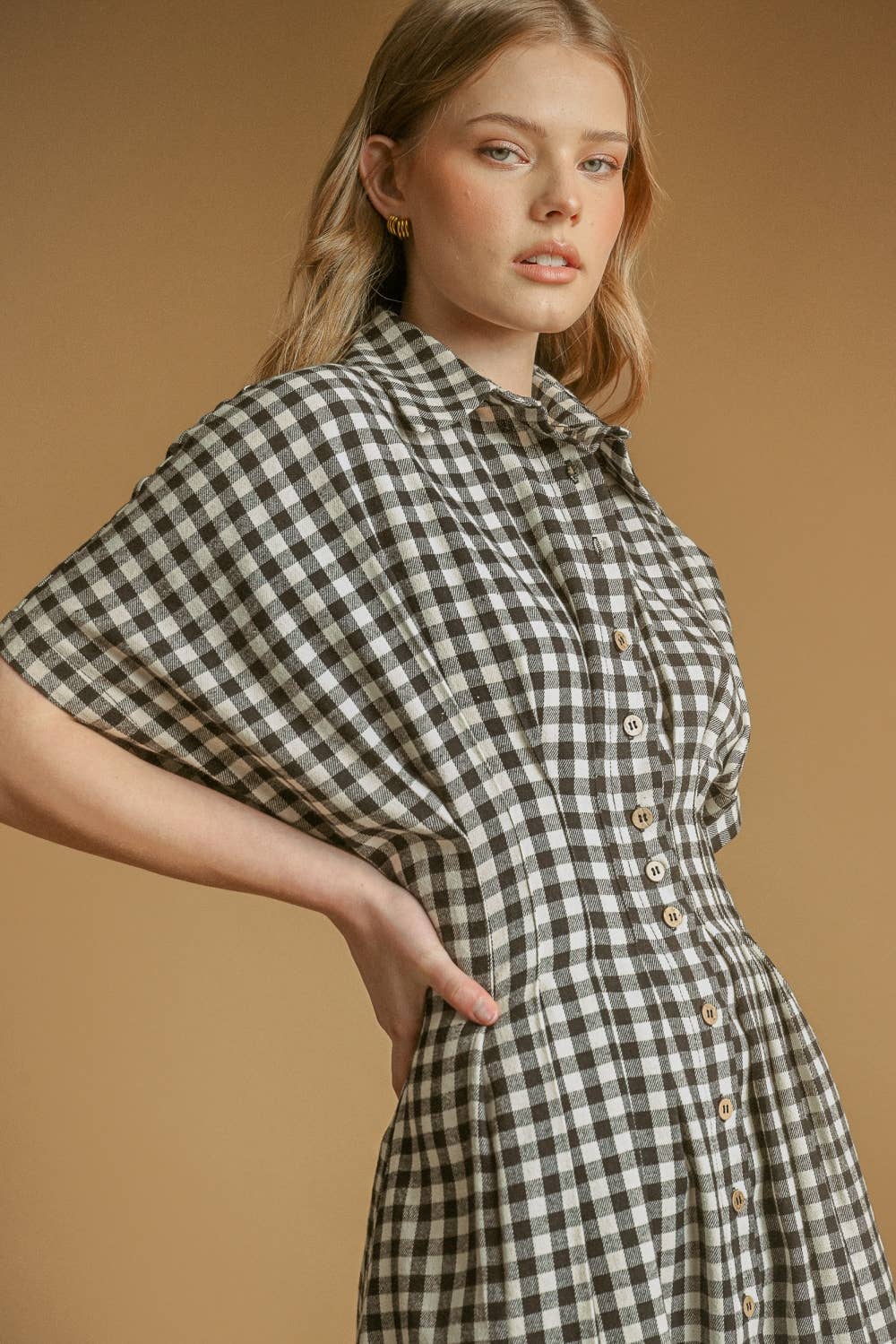 Gingham Button Down Dress