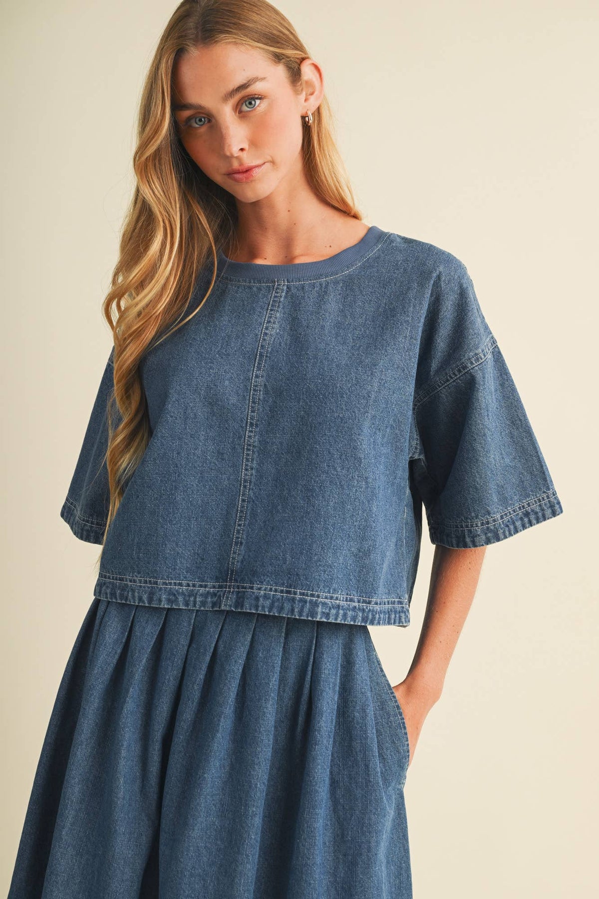 Structured Denim Blouse