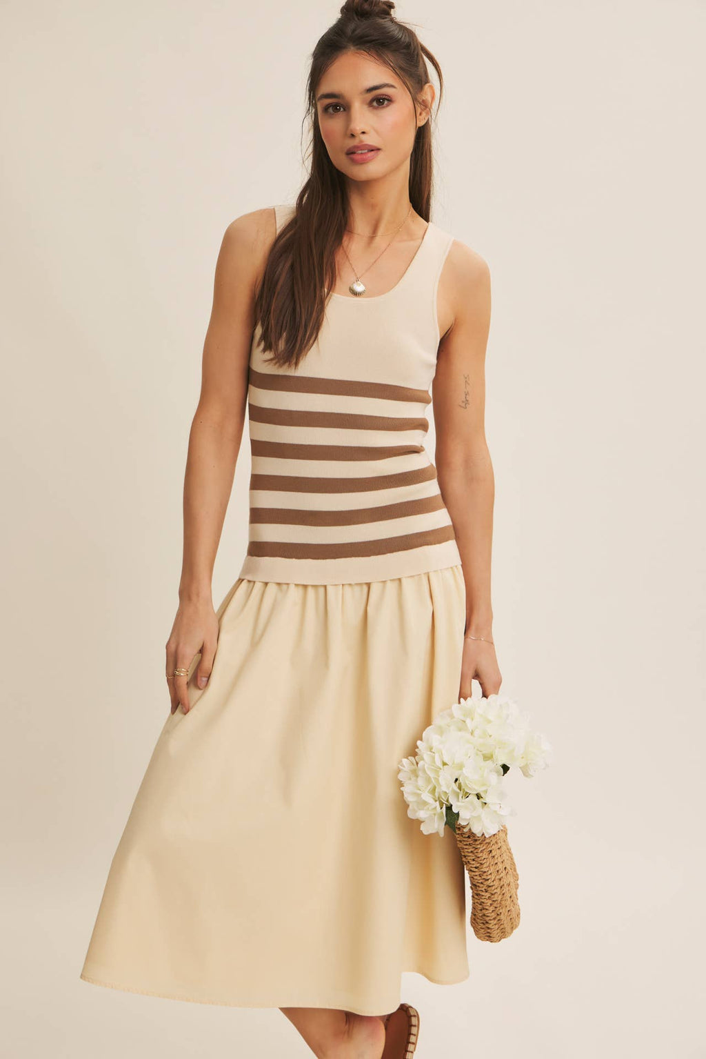 Striped Sweater Midi Dress