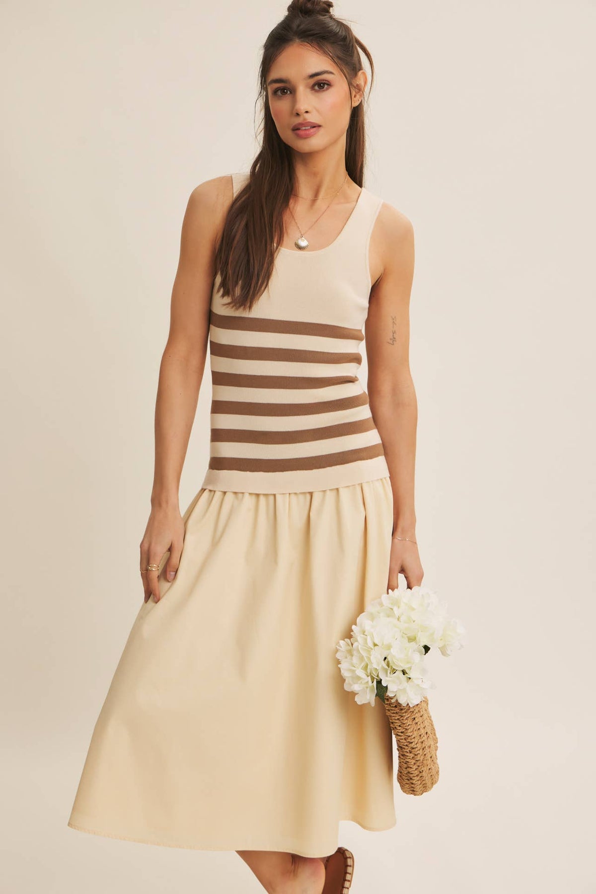 Striped Sweater Midi Dress